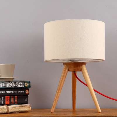 Burlywood Wooden table lamp modern industrial style nice look table lamps for home decor 2018 hot sale