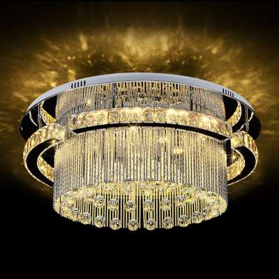 Luxury Elegant K9 Crystal LED Ceiling Light Chandelier for Hotel Hall Decoration